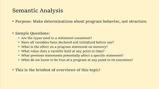 CS332 M06.1 Compilation: Semantic Analysis (1 of 2)