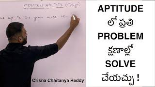 Every Problem in Aptitude can be solved in Seconds | CREATE U APP | Crisna Chaitanya Reddy