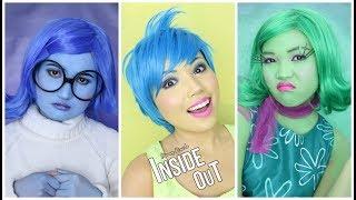 'INSIDE OUT' Makeup Tutorial (Disgust,Sadness,Joy,Anger & Fear)