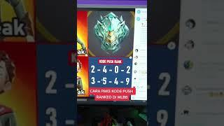 Cara pake Kode Push Rank di Mobile Legends!! #mlbb #shorts #mobilelegend