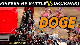 Sisters of Battle vs. Drukhari 2,000pts. | LIVE Battle Report Warhammer 40k 9th Edition