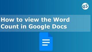 How to view the Word Count in Google Docs