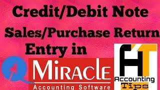 Sales & Purchase Return Entry In Miracle Accounting Software [Lesson:10]|- Accounting Tips