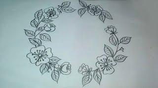 Beautiful Circle flower designs || Flower designs drawing with pencil .