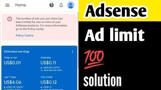 How to fix adsense ad limit error - Temporary ad serving limit placed on your AdSense account