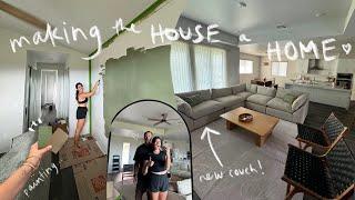moving vlog: home makeover projects + I got a COUCH!!