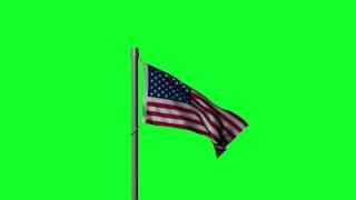 Green Screen American Flag