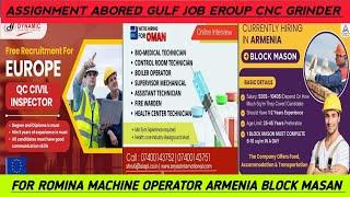 Assignment Abored Gulf JOB Eroup CNC Grinder For Romina Machine Operator Armenia Block Masan