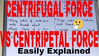 Centripetal Force vs Centrifugal Force|Difference between centripetal and centrifugal force
