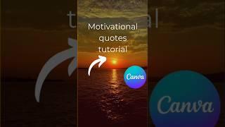 how to make motivational quotes videos in canva #shorts #canva #tutorial #motivationalvideo