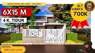 Desain Rumah Minimalis 6x15 M  (2 lantai ) Bpk Aries - Jasa Desain Rumah Sidoarjo