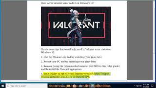 Fix Valorant error code 6 on Windows 10 (11/13/2020 Re-updated)