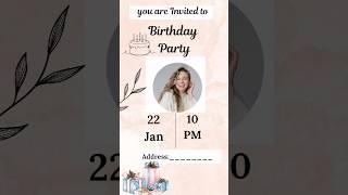 Birthday party Invitation Design| Canva tutorial