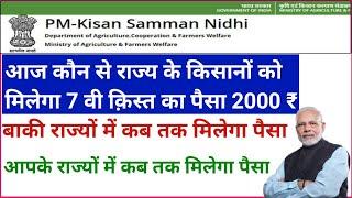 Pm kisan | 7th installment कब मिलेगा कौन से राज्यों को पहले मिलेगा | pm kisan 7th installment date