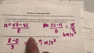 Practice acceleration math