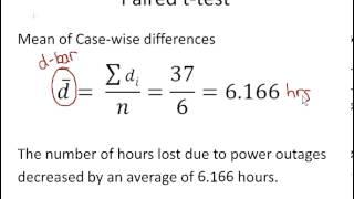 Statistics and Probability : Paired t-Test Calculations