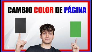 Como CAMBIAR el COLOR DE LA PÁGINA en GOOGLE DOCS 2023  MUY FÁCIL 