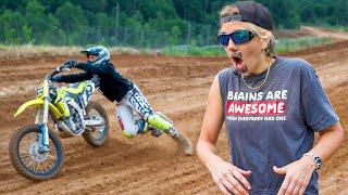 Ky and Tie Crash a Dirt Bike!