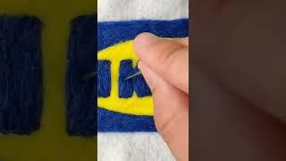 Ikea Logo Satisfying Wool Art #shorts