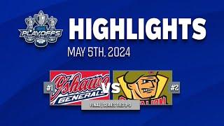 OHL Playoff Highlights: Oshawa Generals @ North Bay Battalion - Game 6 - May 5th, 2024