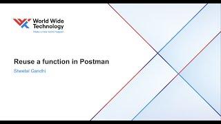 Reusable Functions In Postman