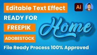 3D Editable Text Effect Design Ready For Freepik, Adobe stock || File Ready Process for Freepik