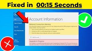 How to Remove Metered Connection Warning In Microsoft Outlook | 2024