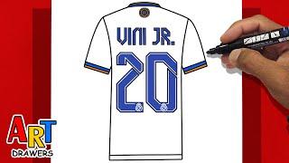 How to Draw VINÍCIUS JR Real Madrid Shirt 20 - Champions League