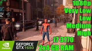 GTX 1650 + i7 3770 + 8GB RAM | Marvel’s Spider-Man Remastered - 1080p Very Low, Low, Medium, High