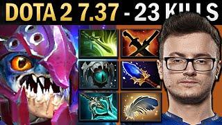 Slark Gameplay Miracle with 23 Kills and Butterfly - Dota 7.37