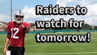 Raiders to watch for in the preseason opener!