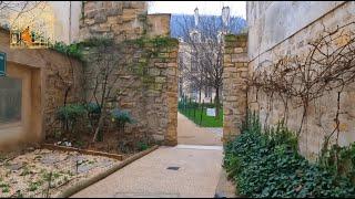 The Jewish quarter in Paris (Le Marais). Nice walk through the old streets, 4K camera