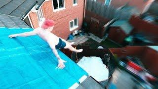 INSANE ROOF TOP SLIP N SLIDE! (SLIPPIEST EVER)