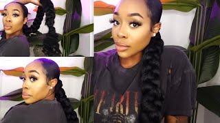 Sleek braided low ponytail TUTORIAL | FILL in thin edges | Step by step | Before / After