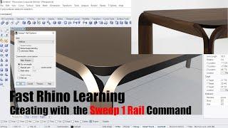 sweep 1 rail - Fast rhino learning - Dining table modeling in 7 minutes