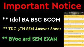 Important Natification | TDC 5th Sem | B.voc 3RD SEM | IDOL Exam | Guwahati University | Keyan Tech