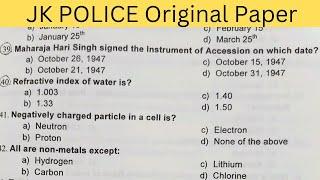 Jk Police border battalion 02 Original Paper.  answer key Original Paper #policeexam