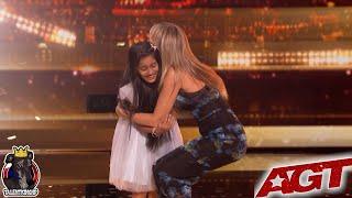 AMAZING GOLDEN BUZZER 9 YEAR OLD PRANYSQA MISHRA Sings River Deep Mountain High Full Performance