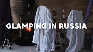 Russian vlog ️ Staying in glamping near Moscow: room tour in a cozy home, lake, food on fire | 4K