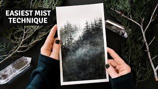 PAINT A MISTY FOREST USING THE EASIEST WATERCOLOR TECHNIQUE