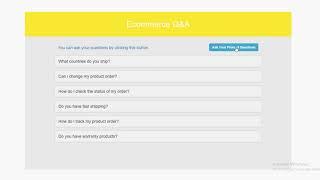 Question & Answers Shopify App Settings