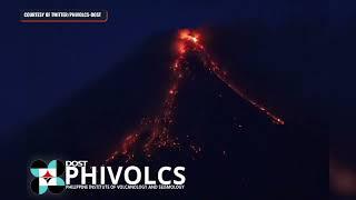 Lava continues to flow from Mayon Volcano’s summit crater