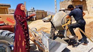 Concreting the roof of the building with the help of Afshin