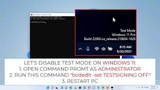 How to Disable / Remove Test Mode Windows 11