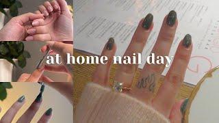 cozy at home nail day 🫧 (step by step) 