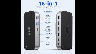 MOKiN 16 in 1 Docking Station with Triple Monitor | Laptop Docking Station