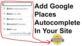 How To Add Google Places Autocomplete Text Box In Website Using jQuery and JS | Google Autocomplete
