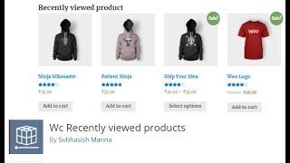 3) Woocommerce Plugin Development: Recently Viewed products