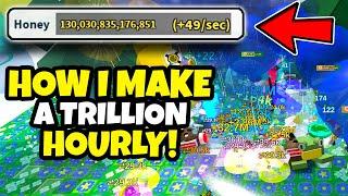 How I Make A TRILLION Honey Hourly In Bee Swarm Simulator!