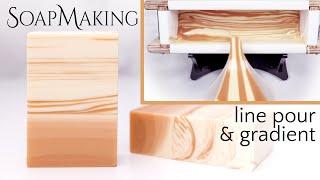 Line Pour with Gradient Soap Making | Orange Cedarwood Soap